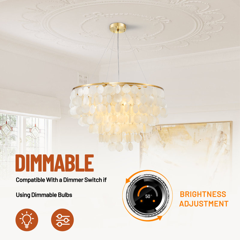 Mercer41 6-Light Dimmable Capiz Shell Chandelier & Reviews | Wayfair